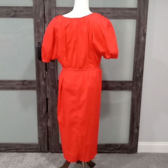 Alex Marie Drs Everly Cherry Red X Burr A Line Cotton Poplin Midi Dress XXL NWT - Picture 3 of 3